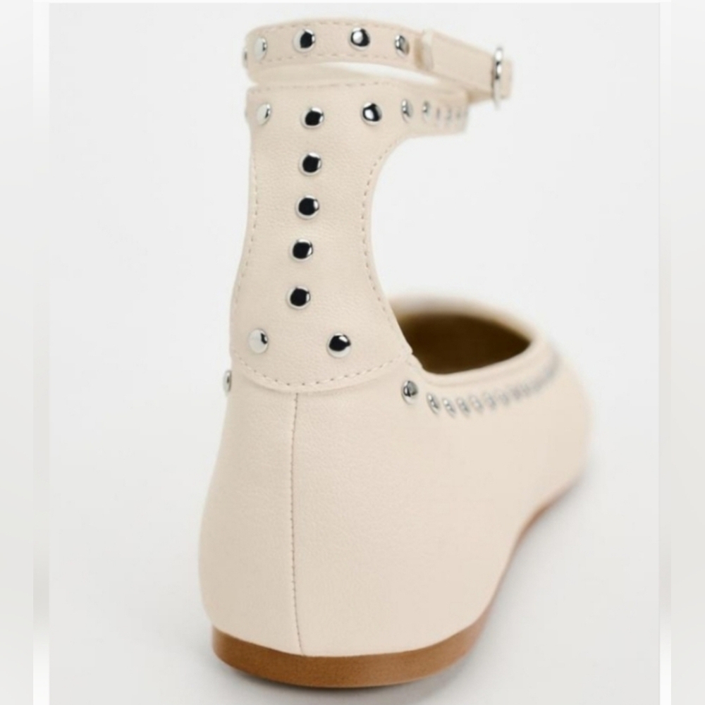 Sz 8, 9 Zara Studded Ankle Strap Ballet Flats New - Picture 7 of 10